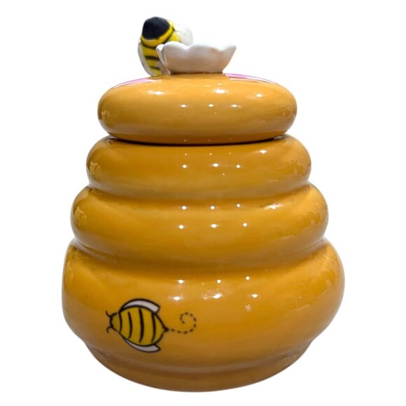 Joie Mini Ceramic Beehive Honey Pot and Woven Dipper (Honey/Miel) - Picture 7 of 8